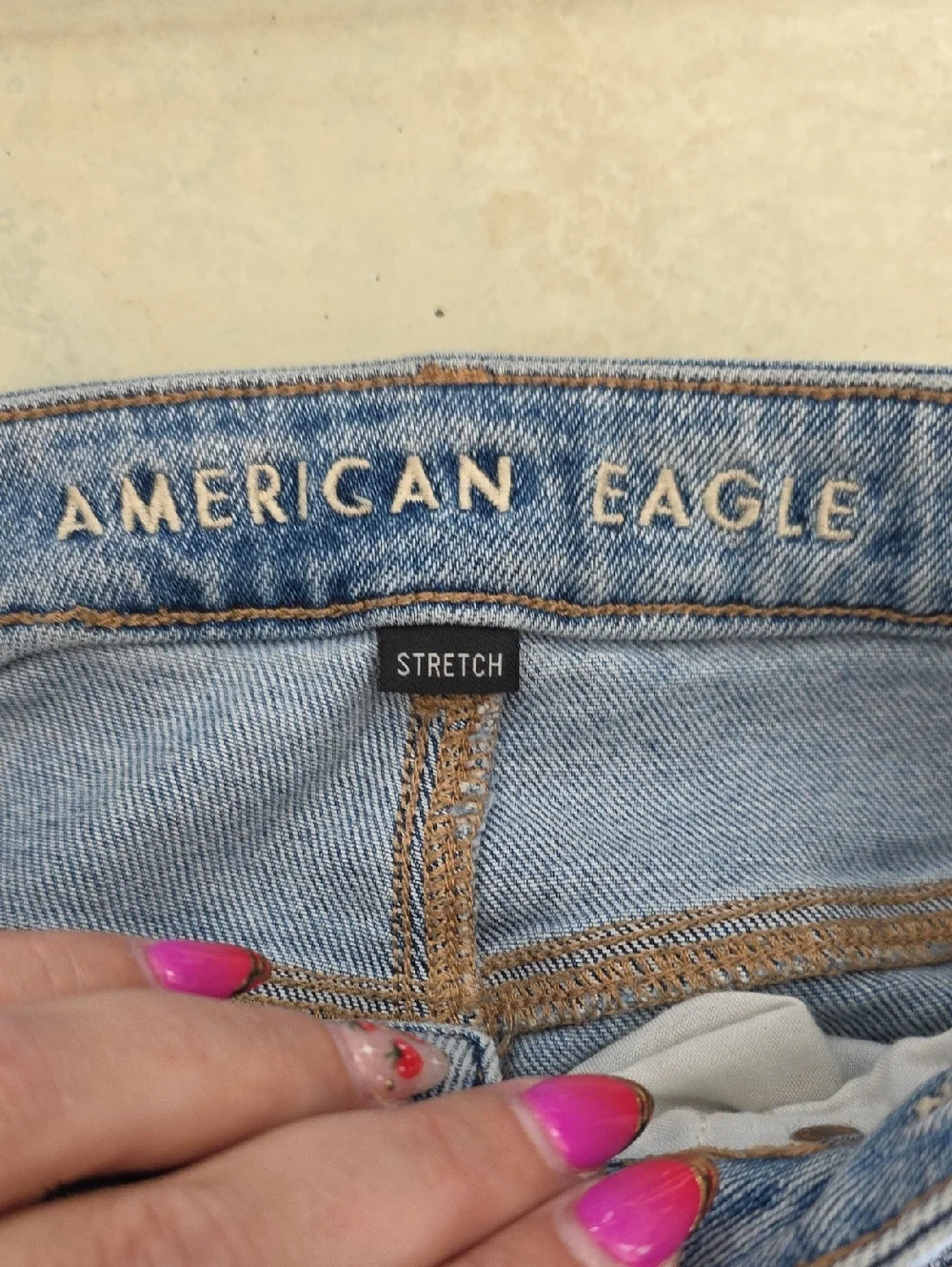 AE Distressed Straight Leg Mom Jeans 2
